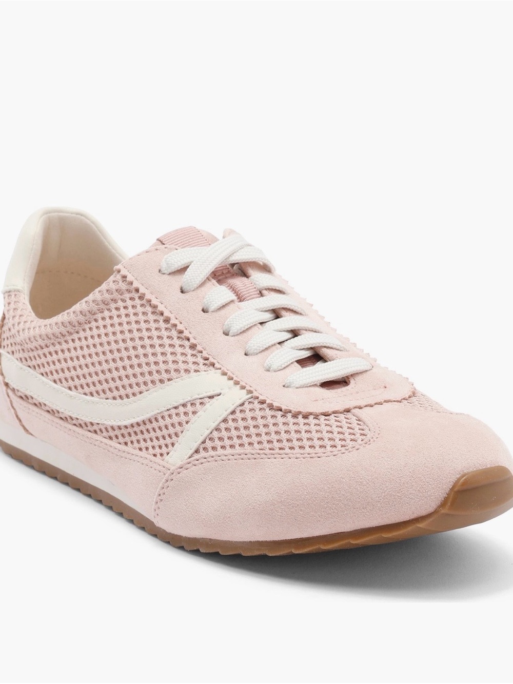 Estelle Pink Mesh Lace-Up Sneakers